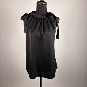 Double-tie Neck Halter Top | XL | Black